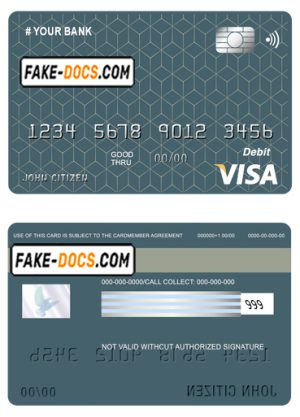 geometric simple universal multipurpose bank visa credit card template in PSD format, fully editable