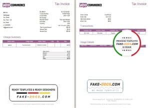 Ireland WooCommerce tax invoice template in .doc and .pdf format, fully editable
