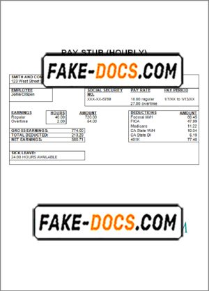 merit circle pay stub template in Word and PDF format
