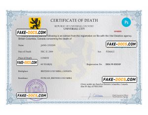 A death certificate is either a legal document issued by a medical practitioner that states when a person died, or a document issued by a government civil registration office, that declares the date, location and cause of a person’s death, as entered in an official register of deaths. Choose from a huge selection of certificate templates. Start with an editable certificate template, and the design process is quick and simple. Here you see a universal multipurpose death certificate template at the best price. You need Photoshop to edit this template. We made the sample in PSD format, as it has many benefits: ○ every layer has its name, and is made simply, as any beginner (user) can edit easily. ○ easily modify your information (name, address, date, and other layers,…). ○ save the image in JPG, PNG, PDF or another suitable format, while it is possible to save and work a copy of the file in PSD format, in case you need to go back to editing. Easily download our new exclusive templates ʕ ᵔᴥᵔ ʔ Check these ready-made templates only in our collection! All certificate templates are professionally designed and ready to use, and if you want to change anything at all, they’re easily customizable to fit your needs. Explore the varied collection of printable templates for certificates. Helpful for account verification, research, video and other projects.