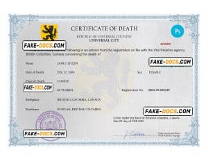 united death universal certificate PSD template, completely editable