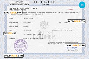 of integrity death universal certificate PSD template, completely editable