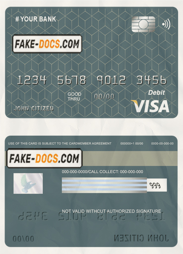 geometric simple universal multipurpose bank visa credit card template in PSD format, fully editable scan