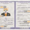 Monaco dog (animal, pet) passport PSD template, fully editable scan