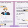 Palau dog (animal, pet) passport PSD template, fully editable