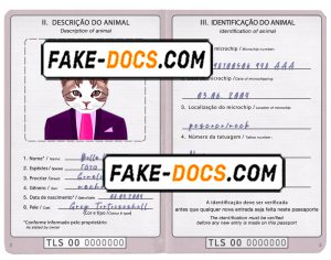 Timor-Leste cat (animal, pet) passport PSD template, fully editable