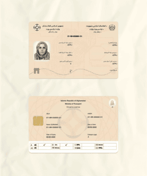 Afghanistan electronic driver license PSD template