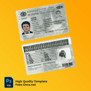Lesotho driver license PSD template