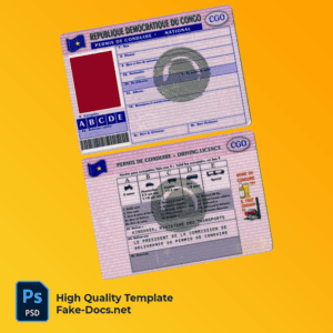 Congo driver license Psd Template
