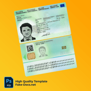 Belgium id card psd template