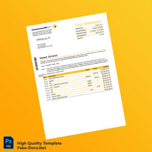 Australia Commonwealth Bank Bank Statement Template in Word and PDF formats Australia Commonwealth Bank Bank Statement Template in Word and PDF formats