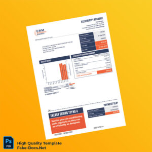 Australia ERM Power Retail Pty Ltd Editable Electricity Bill Template in Word and PDF formats 2 page