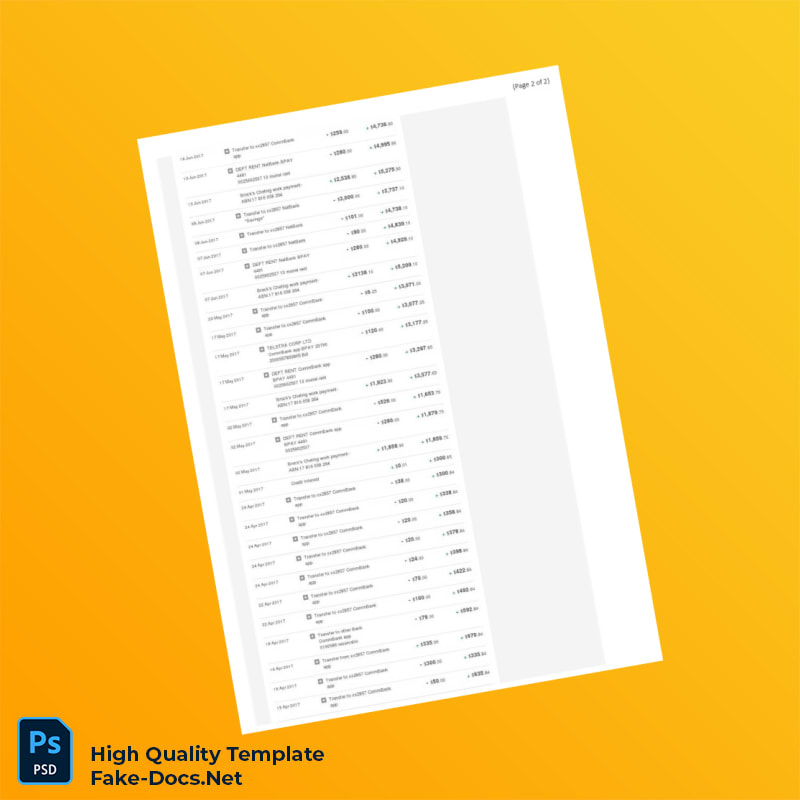 Australia GoalSaver Bank Statement Template in Word and PDF formats 2 page Australia GoalSaver Bank Statement Template in Word and PDF formats 2 page