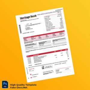 Australia Heritage Bank Credit Card Statement Template in Word and PDF formats 3 page Australia Heritage Bank Credit Card Statement Template in Word and PDF formats 3 page
