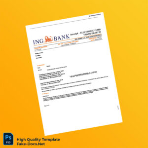 Australia ING Bank Statement Template in Word and PDF formats 3 page
