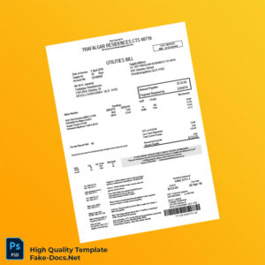 Australia Silver Asset Services Editable Utilities Bill Template in Word and PDF formats
