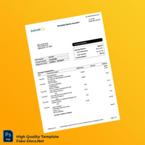 Australia Suncorp Bank Statement Template in Word and PDF formats 7 page