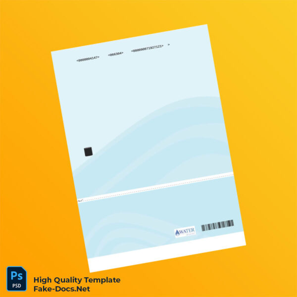 Australia Water Corporation Editable Water Bill Template in Word and PDF formats 3 page