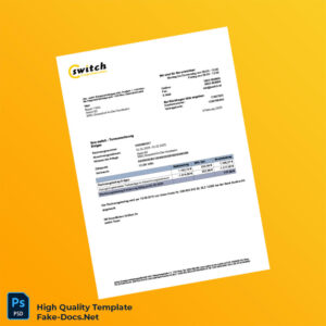 Austria switch Energievertriebs ges mbH Editable Utility Bill Template in Word and PDF formats