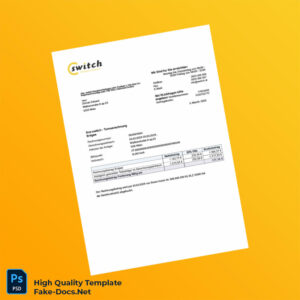 Austria switch Energievertriebsges mbH Editable Utility Bill Template in Word and PDF formats