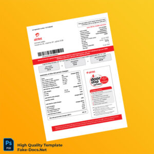 Bangladesh Airtel Editable Mobile Bill Template in Word and PDF formats