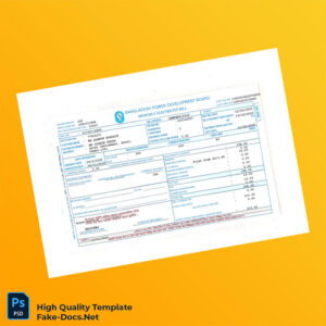 Bangladesh Bangladesh Power Development Board Editable Electricity Bill Template in Word and PDF formats