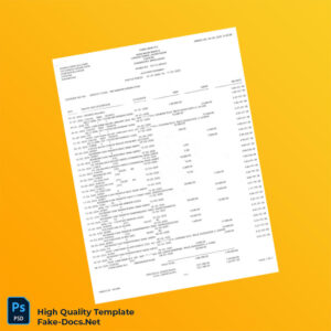 Bangladesh Bank Statement Template in Word and PDF formats 2 page