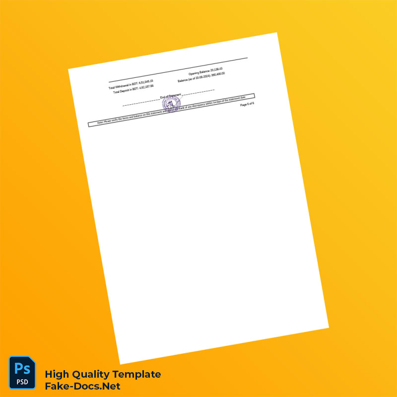 Bangladesh City Bank Statement Template in Word and PDF formats 7 page Bangladesh City Bank Statement Template in Word and PDF formats 7 page