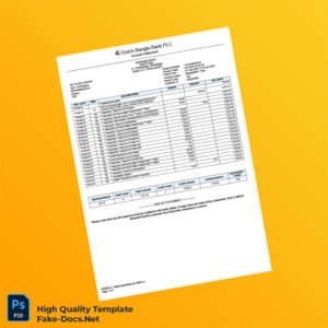 Bangladesh DBBL Bank Statement Template in Word and PDF formats