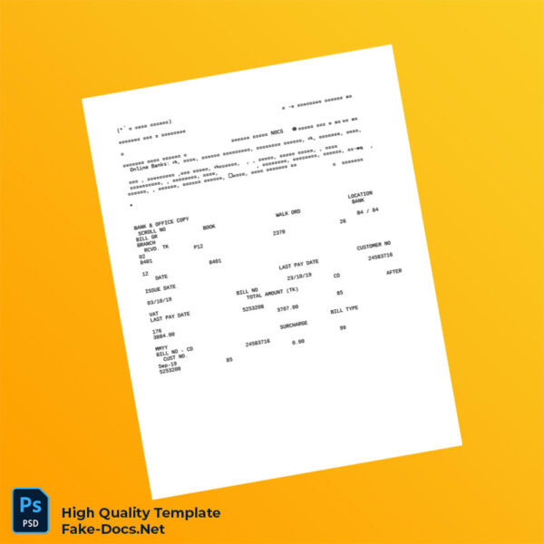 Bangladesh Dhaka Power Distribution Company Limited Editable Utility Bill Template in Word and PDF formats 4 page