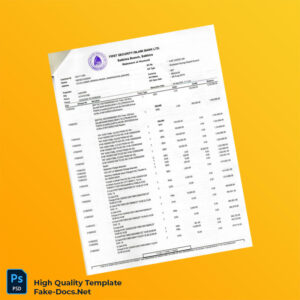 Bangladesh First Security Islami Bank Statement Template in Word and PDF formats 4 page Bangladesh First Security Islami Bank Statement Template in Word and PDF formats 4 page