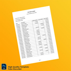 Bangladesh IFIC Bank Editable Account Statement Template in Word and PDF formats