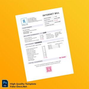 Bangladesh InfoLink Editable Utility Bill Template in Word and PDF formats
