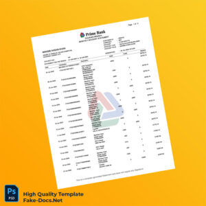 Bangladesh Prime Bank Salary Statement Template in Word and PDF formats 4 page Bangladesh Prime Bank Salary Statement Template in Word and PDF formats 4 page