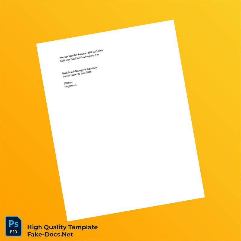 Bangladesh Pubali Bank Limited Bank Statement Template in Word and PDF formats 2 page Bangladesh Pubali Bank Limited Bank Statement Template in Word and PDF formats 2 page