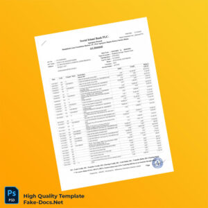 Bangladesh SIBL Bank Statement Template in Word and PDF formats 2 page Bangladesh SIBL Bank Statement Template in Word and PDF formats 2 page