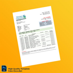 Bangladesh Standard Chartered Bank Editable Bank Statement Template in Word and PDF formats