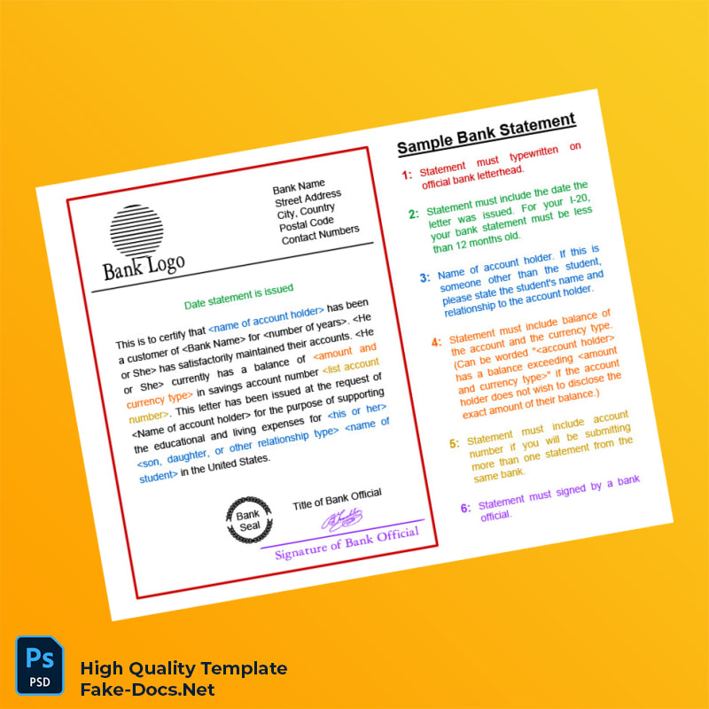 Bank Name Bank Statement Template in Word and PDF formats Bank Name Bank Statement Template in Word and PDF formats