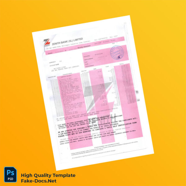 Bank Savings Statement Template in Word and PDF formats 6 page