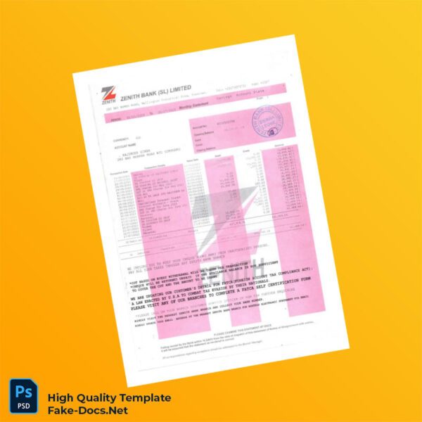 Bank Savings Statement Template in Word and PDF formats 6 page