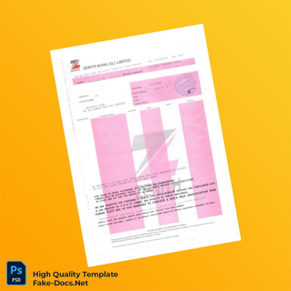 Bank Savings Statement Template in Word and PDF formats 6 page