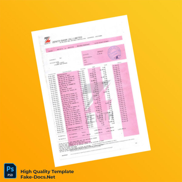 Bank Savings Statement Template in Word and PDF formats 6 page