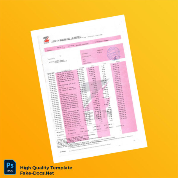 Bank Savings Statement Template in Word and PDF formats 6 page