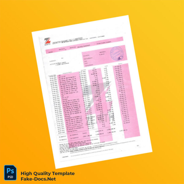 Bank Savings Statement Template in Word and PDF formats 6 page