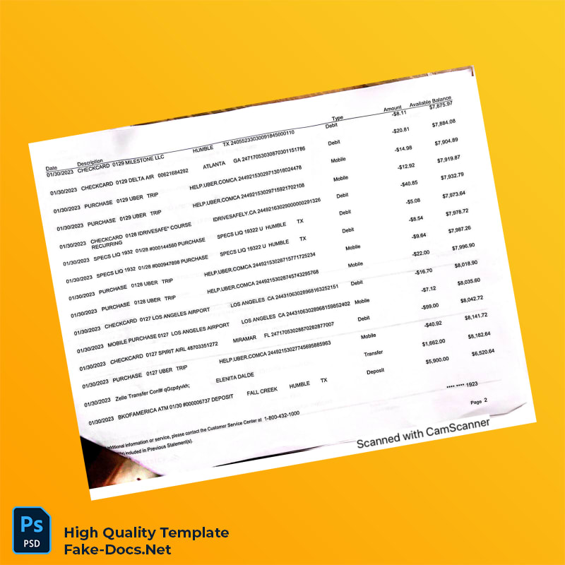 Bank Statement PDF Template in Word and PDF formats 7 page Bank Statement PDF Template in Word and PDF formats 7 page