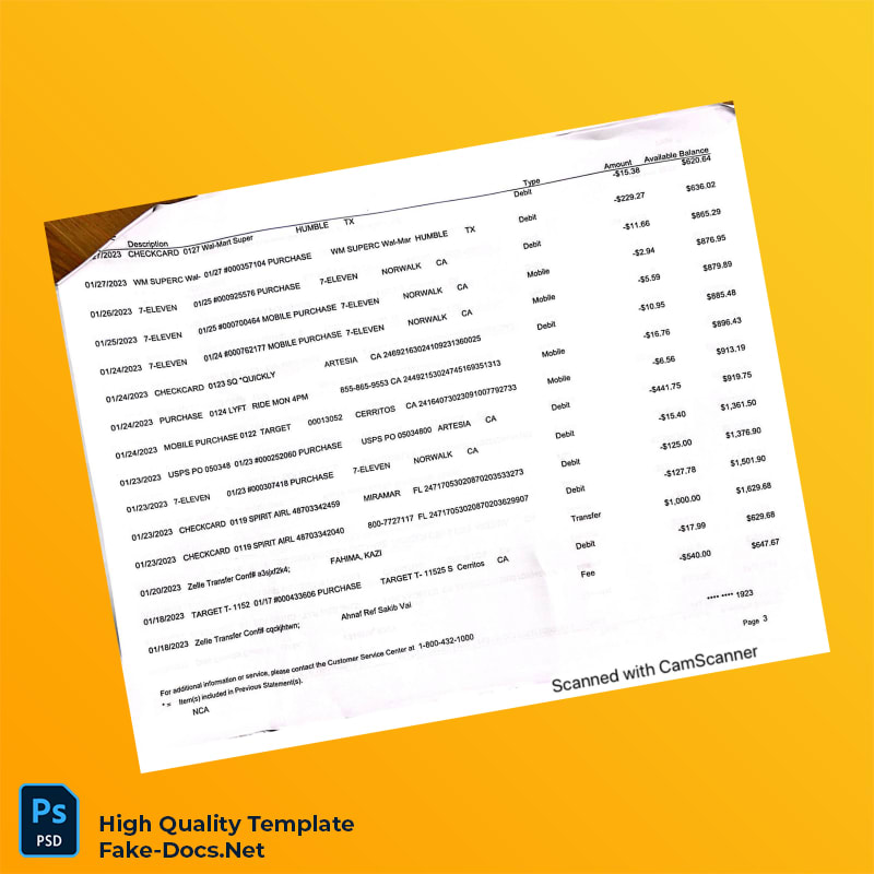 Bank Statement PDF Template in Word and PDF formats 7 page Bank Statement PDF Template in Word and PDF formats 7 page