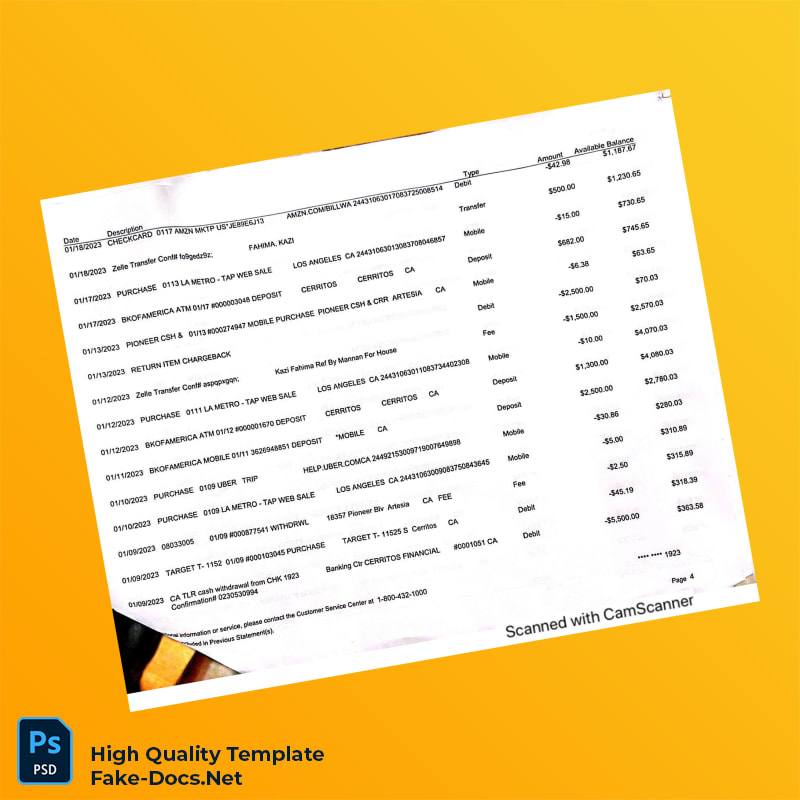 Bank Statement PDF Template in Word and PDF formats 7 page Bank Statement PDF Template in Word and PDF formats 7 page