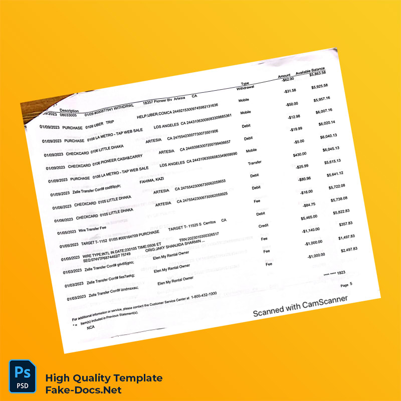 Bank Statement PDF Template in Word and PDF formats 7 page Bank Statement PDF Template in Word and PDF formats 7 page
