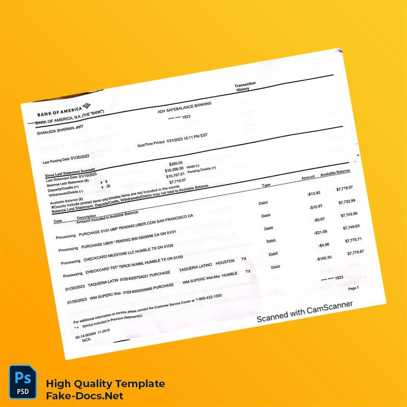 Bank Statement PDF Template in Word and PDF formats 7 page Bank Statement PDF Template in Word and PDF formats 7 page