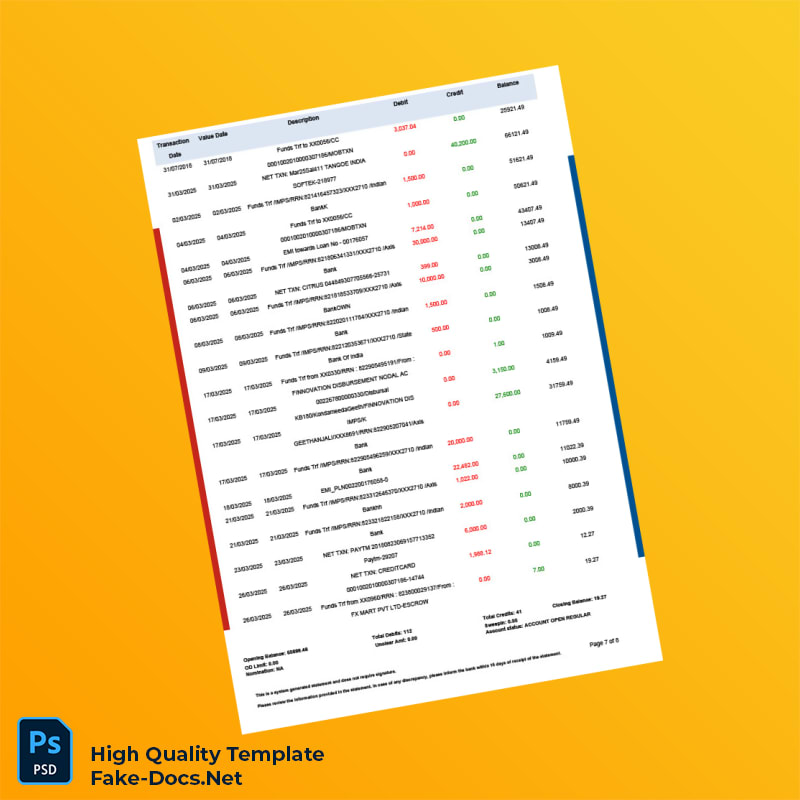 Bank Statement Template in Word and PDF formats 8 page Bank Statement Template in Word and PDF formats 8 page